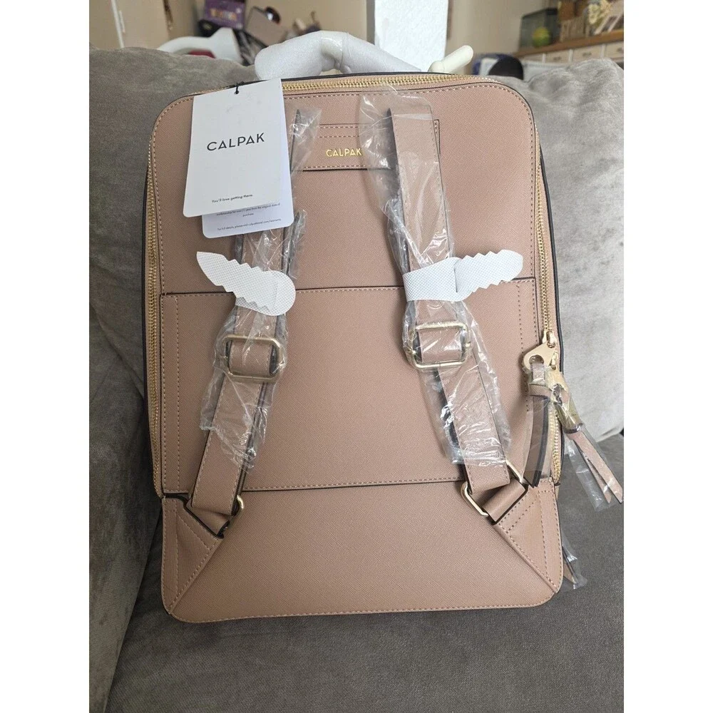 Calpak Kaya Laptop Backpack 15-inch in Latte